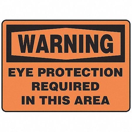 Accuform Warning, Eye Protection Required In This Area, 14" W x 10" H, Rectangle, Plastic MPPA300VP