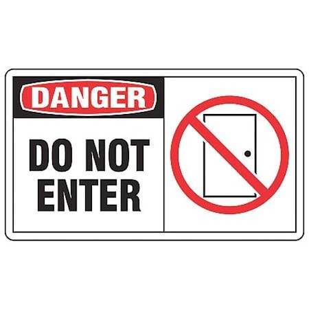Accuform Danger, Do Not Enter, 10" W x 7" H, Rectangle, Aluminum MADM062VA