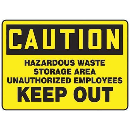 Accuform Caution Sign, 10 in Height, 14 in Width, Plastic, Rectangle, English MCHL622VP