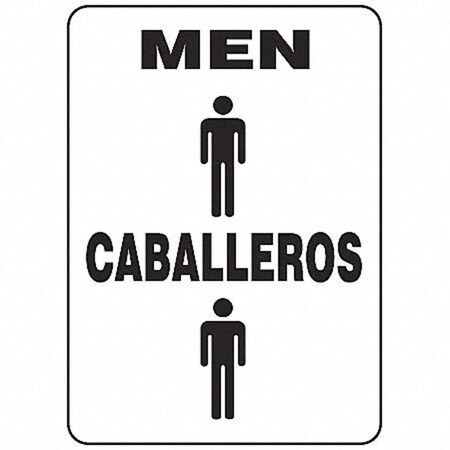 Accuform No Header, Men/Caballeros, 10" W x 14" H, Rectangle, Plastic SBMRST574VP