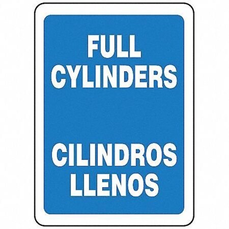 Accuform Spanish-Bilingual Cylinder Sign, 14 in H, 10 in W, Rectangle, English, Spanish, SBMCPG599VA SBMCPG599VA