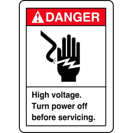 ACCUFORM Danger Label, High Voltage, 5x3-1/2 in, Adhesive Vinyl, 5/PK LELC025VSP