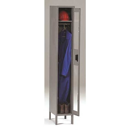 Tennsco Wardrobe Locker, 12 in W, 18 in D, 78 in H, (1) Tier, (1) Wide, Gray CSL-121872-1 MED GRE