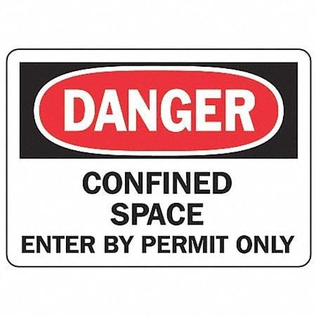 Accuform Danger Sign, 7X10", R and BK/Wht, Al, Eng, MCSP133VA MCSP133VA