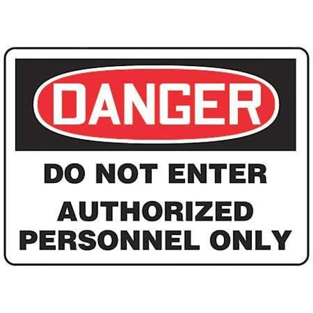 Accuform Danger Sign, 10 in H, 14 in W, Vinyl, Rectangle, English, MADM141VS MADM141VS
