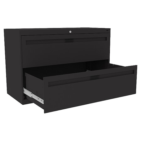 Tennsco 42 in W 2 Drawer Lateral File Cabinet, Black LPL4224L20 BLACK