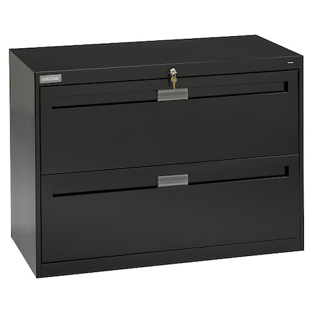 Tennsco 36 in W 2 Drawer Lateral File Cabinet, Black LPL3624L20 BLACK
