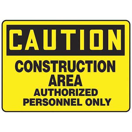 Accuform Caution Sign, 10 in Height, 14 in Width, Vinyl, Rectangle, English MEQM602VS