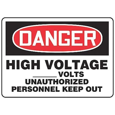 Accuform Danger Sign, 10 in Height, 14 in Width, Aluminum, Rectangle, English MELC073VA