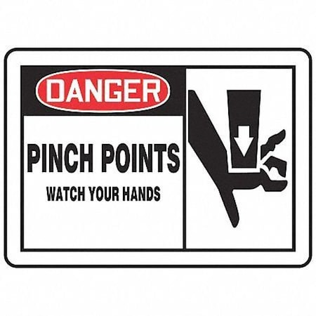 Accuform Danger Sign, 10 in Height, 14 in Width, Vinyl, Rectangle, English MEQM020VS