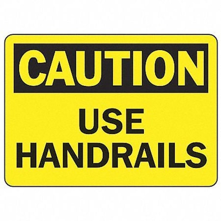 Accuform Caution Sign, 7" H, 10" W, Plastic, Rectangle, English, MSTF659VP MSTF659VP