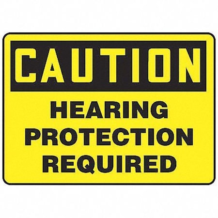 Accuform Caution Sign, 7" Height, 10" Width, Aluminum, Rectangle, English MPPE792VA