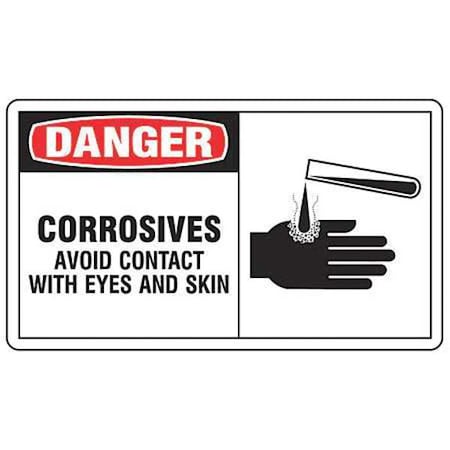 Accuform Danger Sign, 7 in H, 10 in W, Vinyl, Rectangle, English, MCHL002VS MCHL002VS
