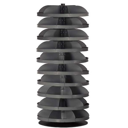 Durham Mfg Prime Cold Rolled Steel Revolving Storage Bin, 28 in D x 65 1/2 in H x 28 in W, 10 Shelves, Gray 1210-95