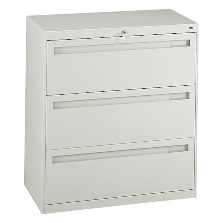 Tennsco 36 in W 3 Drawer Lateral File Cabinet, Light Gray LPL3636L30 LGHT GREY