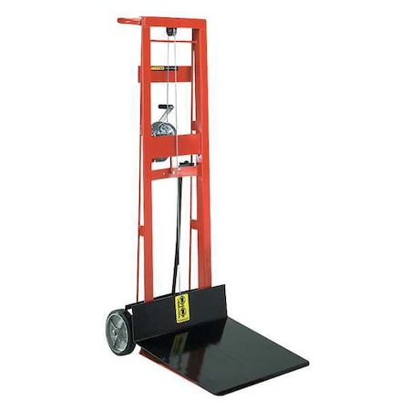 Zoro Select Manual Hand-Truck-Style Platform Lifts, Manual, 750 lb Load Capacity, Hand Winch Lift Control 260016
