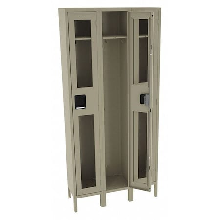 Tennsco Wardrobe Locker, 36 in W, 12 in D, 78 in H, (1) Tier, (3) Wide, Sand CSL-121272-3 SAND