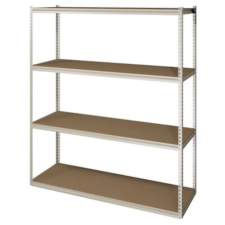 Tennsco Boltless Shelving Unit, 18-5/8"D x 60-5/8"W x 84"H, 4 Shelves, Steel ZV7-6018S-4D SAND