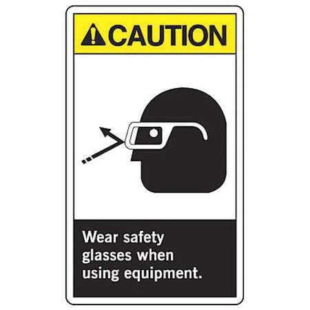 Accuform Caution Sign, 10X7", Yel and BK/Wht, Eng, MRPE626VS MRPE626VS