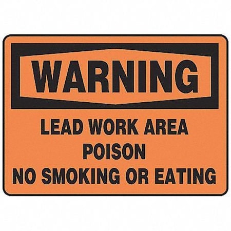 Accuform Warning No Smoking Sign, 7" H, 10" W, Plastic, Rectangle, English, MCAW302VP MCAW302VP