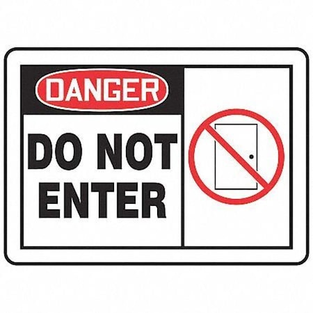 Accuform Danger, Do Not Enter, 14" W x 10" H, Rectangle, Plastic MADM060VP