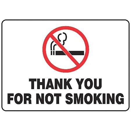 Accuform No Smoking Sign, 10" H, 14 in W, Vinyl, Rectangle, English, MSMK410VS MSMK410VS