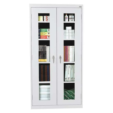 Sandusky Lee 22/24 ga Steel Storage Cabinet, Stationary, Light Gray CA4V361872-05