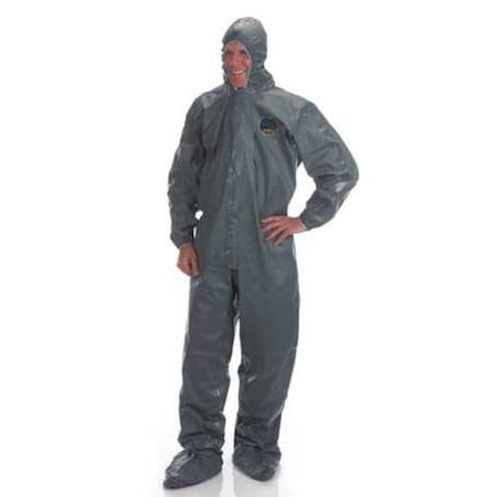 Lakeland Chemical Resistant Coveralls, Hooded Coverall, XL, Pyrolon(R) CRFR, Elastic Wrist, Elastic Ankle LS51150-XL