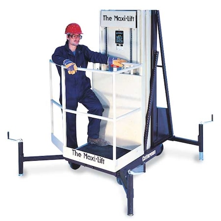Cotterman Work Platform, Push-Around Drive, 300 lb Load Capacity, 6 ft 6 in Max. Work Height ML-256BH P2 25' electro/hydrau