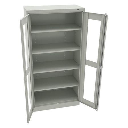 Tennsco Shelving Storage Cabinet, 72 in H, 36 in W, Light Gray, 5 Shelves, 0 Drawers CVD7218 LIGHT GREY