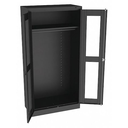 Tennsco Shelving Storage Cabinet, 72 in H, 36 in W, 24 in D, Swing, Keyed, Black, 4 Shelves, 0 Drawers CVD7224 BLACK