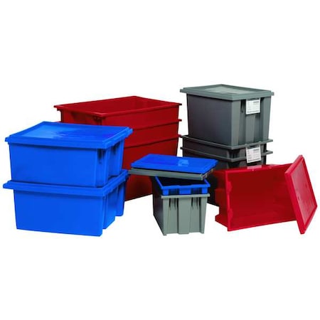 Quantum Storage Systems Stack & Nest Container, Blue, Polyethylene, 18 ...