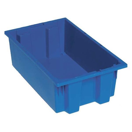Quantum Storage Systems Stack & Nest Storage Container, 3.7 gal, 18 in L x 11 in W x 6 in H, Blue, Polyethylene SNT180BL