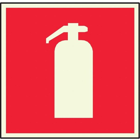 Addlight Fire Extinguisher Pictogram Sign, 8" Height, 8" Width, Aluminum, Square, English 4.12