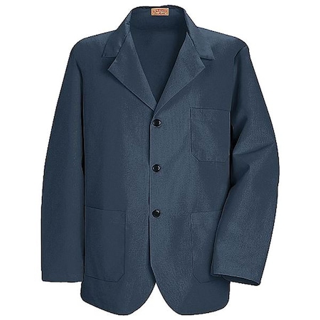 Red Kap Men's Coat, 80% Polyester/20% Cotton, Button, Navy, XL KP10NV RG XL