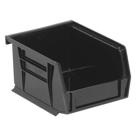 Quantum Storage Systems Hang & Stack Storage Bin, Polypropylene, Black, 3 in H, 4 1/8 in W, 5 3/8 in L QUS210BK