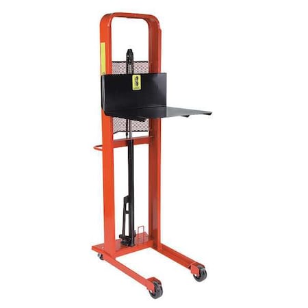 Wesco Manual Hand-Truck-Style Platform Lift, Manual, 1,000 lb Load Capacity, Foot Pump Lift Control 260034