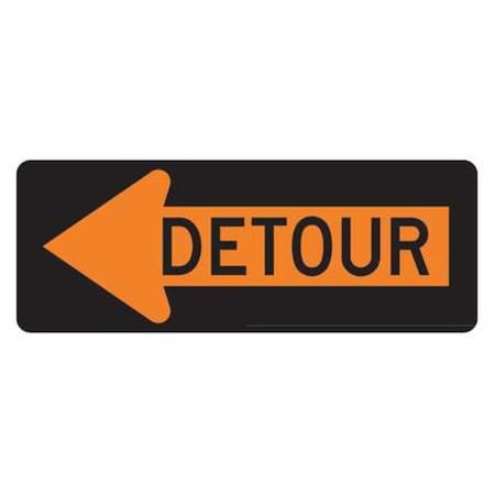 Lyle Detour Left Traffic Sign, 18 in Height, 48 in Width, Aluminum, Horizontal Rectangle, English M4-10L-48HA