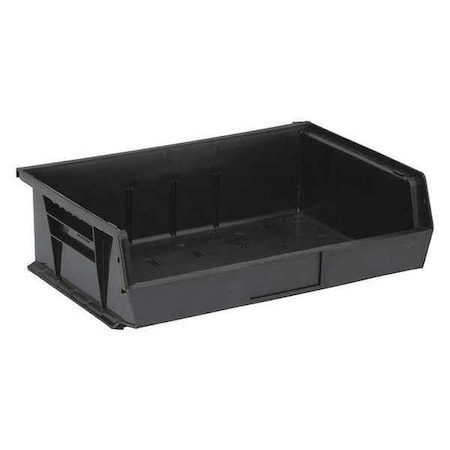 Quantum Storage Systems Hang & Stack Storage Bin, Polypropylene, Black, 5 in H, 16 1/2 in W, 10 7/8 in L QUS245BK