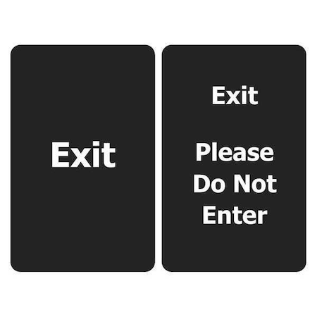 Tensabarrier EXIT PLEASE DO NOT ENTER BLACK SIGN-BRAC-0711-250-33-V-S03