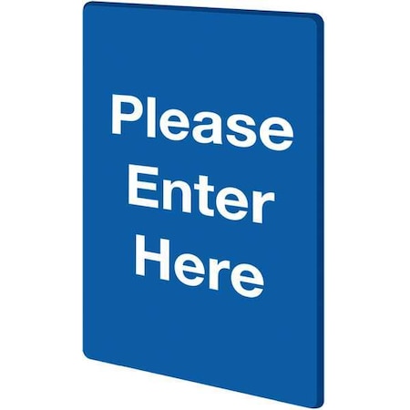 Tensabarrier STOCK SIGN PLEASE ENTER BLUE S01-P BLUE