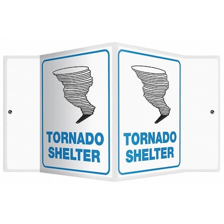 Accuform Tornado Shelter, 8 1/2 in W x 6 in H, V-Shaped, Plastic, PSP146 PSP146