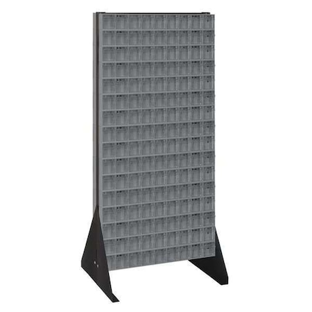 Quantum Storage Systems Steel Double Sided Tip Out Bin Rack, 23 5/8 in W x 52 in H x Gray QFS248-309GY