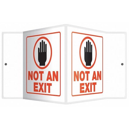 Accuform Exit Sign, Plastic, 8-1/2" W, 6" H, Not An Exit, White PSP126