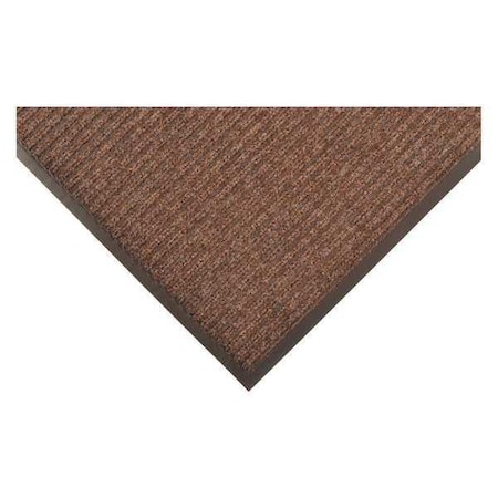 Notrax Entrance Mat, Indoor, Polypropylene, Ribbed Surface, Vinyl Back, 3/8 in Thick, 4 ft x 6 ft, Brown 8Y888