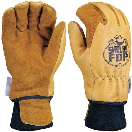 Shelby Firefighters Gloves, M, Elkhide Lthr, PR 5282 M