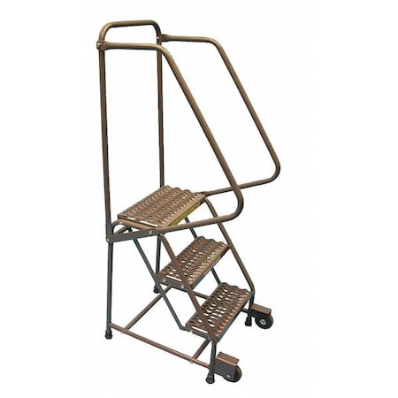 Ballymore 58 1/2 in H Steel Tilt and Roll Ladder, 3 Steps, 450 lb Load Capacity H318TRG-AW