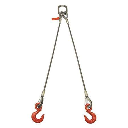 LIFT-ALL Wire Rope Sling, Double Leg, 5 ft.L 12I2LBX5