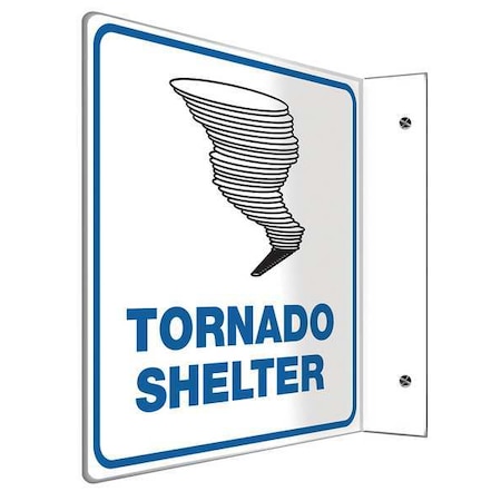 Accuform Tornado Shelter, 8 in W x 8 in H, L-Shaped, Plastic, PSP257 PSP257
