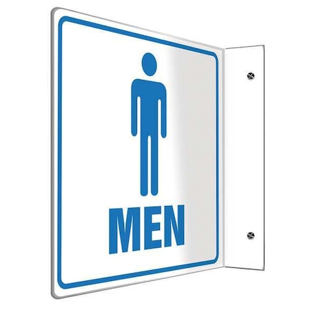 Accuform Men, 8" W x 8" H, L-Shaped, Plastic, PSP734 PSP734